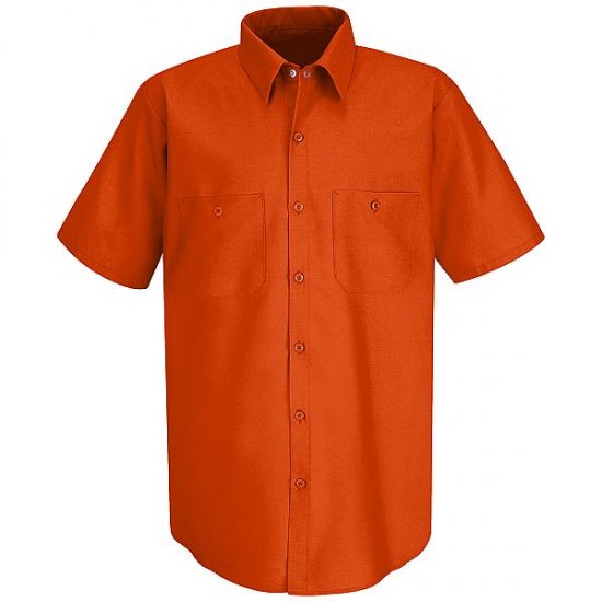 Red Kap Short Sleeve Poplin Work Shirt - Click Image to Close