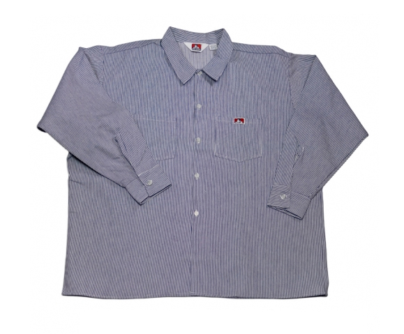 Ben Davis® Long Sleeve Stripe Button Front Shirt - Click Image to Close