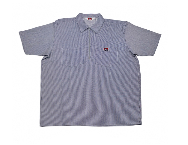 Ben Davis® Short Sleeve Stripe ½ Zip Shirt - Click Image to Close