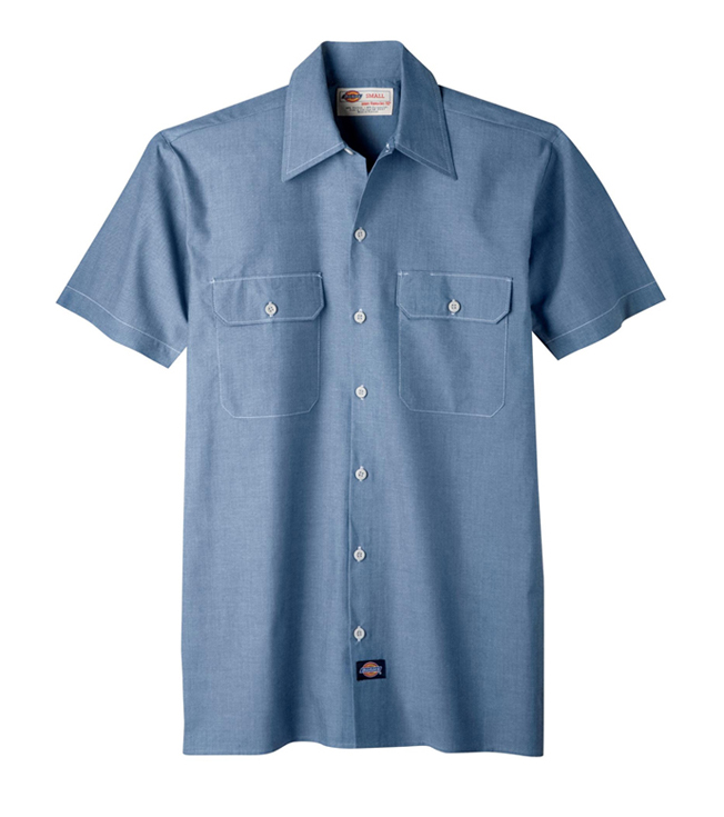 Dickies Short Sleeve Chambray Shirt - Click Image to Close