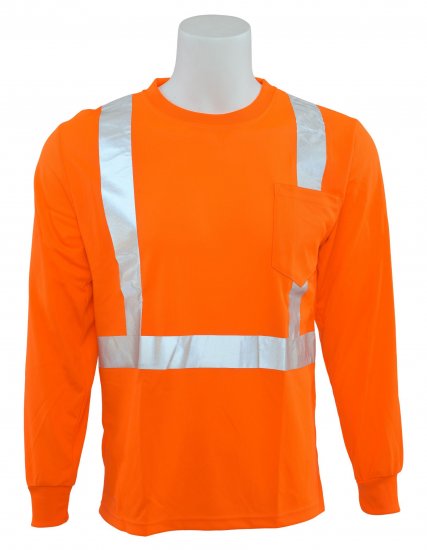 ERB 9007S CLS 2 Birdseye Mesh Long Sleeve Safety Shirt - Click Image to Close