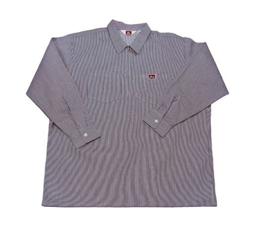 Ben Davis® Long Sleeve Stripe ½ Zip Shirt - Click Image to Close