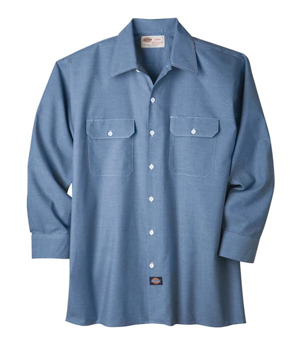 Dickies Long Sleeve Chambray Shirt - Click Image to Close