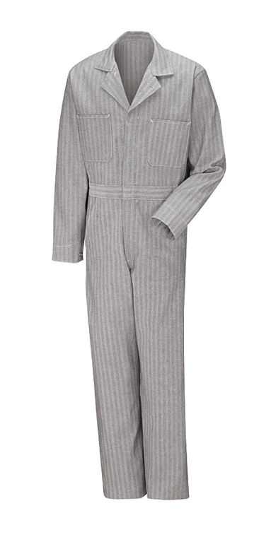 Red Kap Button-Front Cotton Coverall - Click Image to Close